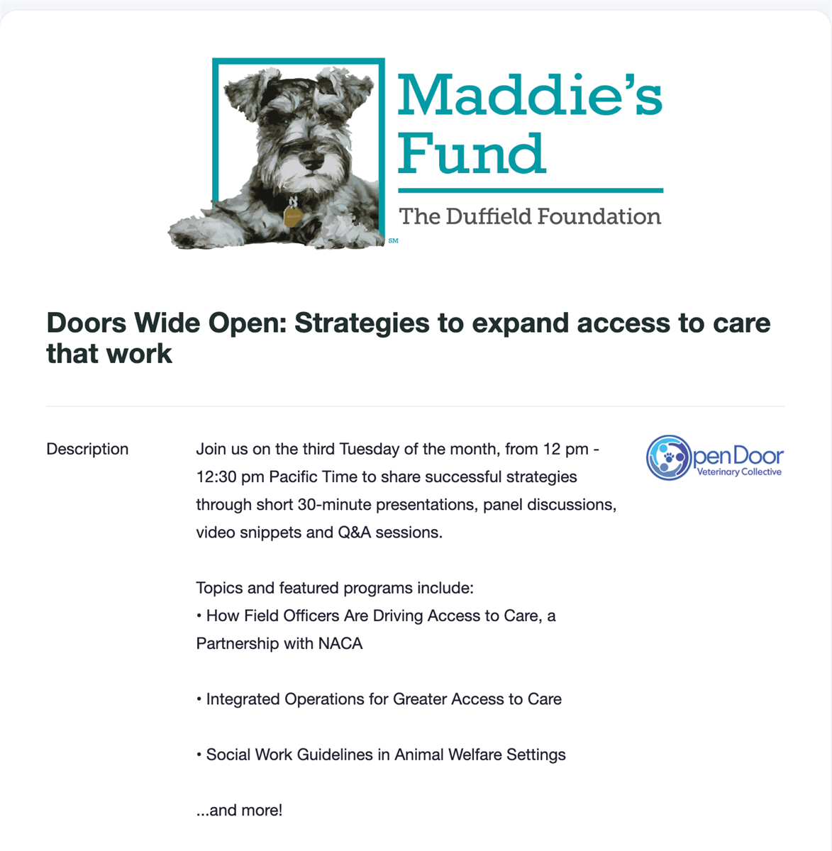 Doors wide Open: Strategies to expand access to care that work
